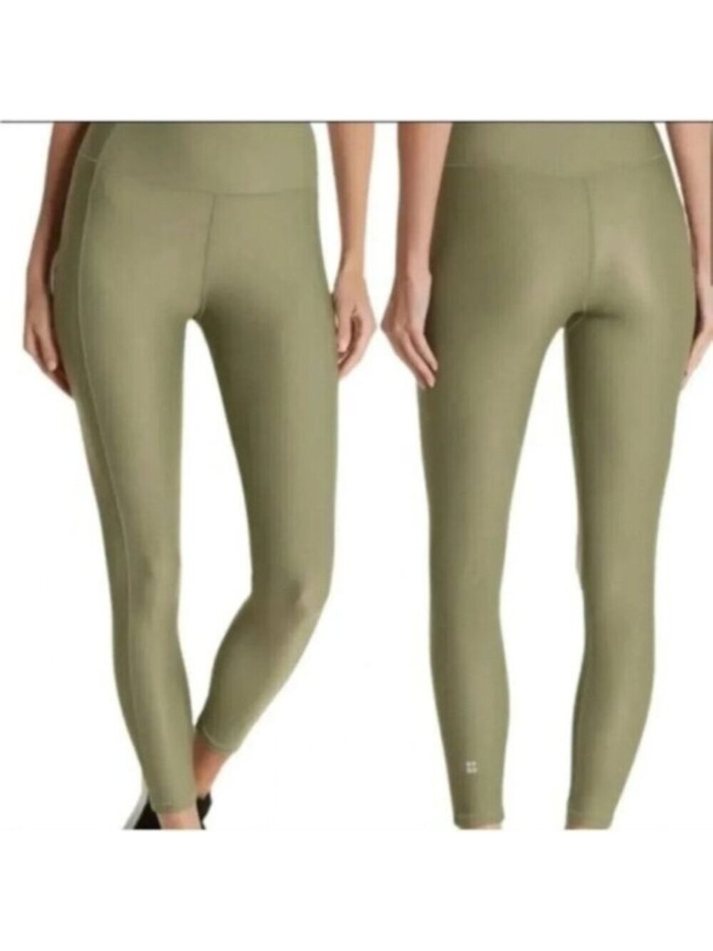 Sweaty Betty Women's Olive Green High Shine 7/8 Length Leggings Size XS